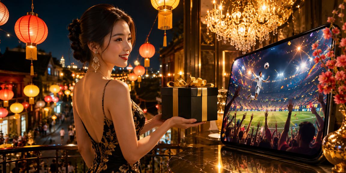 Người dùng xem thông tin cá cược thể thao dưới ánh đèn lồng Hội An về đêm